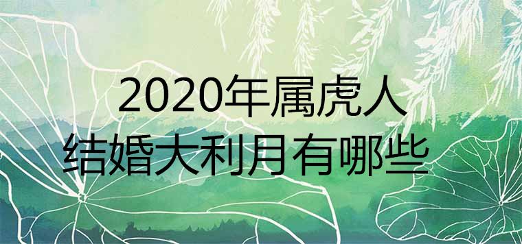 2020년 호랑이 결혼 월은 무엇입니까